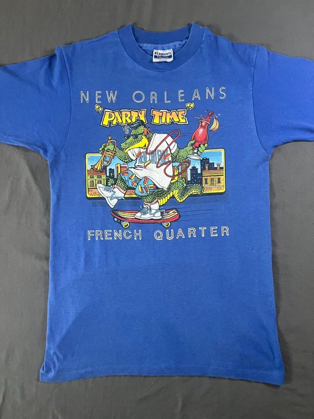 Vtg Hanes Fifty-Fifty Men's M New Orleans French Quarters Single Stiched USA